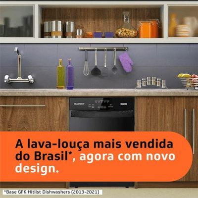 Lava-louças Brastemp 8 Serviços Preta BLF08AEANA 110V