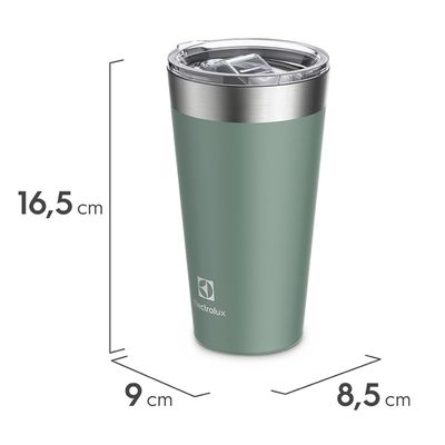 Copo Térmico Electrolux 560ml Verde Sense com Tampa Hermetica