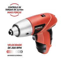 Parafusadeira Mondial FPF-05 à Bateria com 1 Prolongador e 11 Bits - 4,8V Bivolt