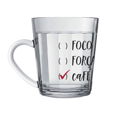 Caneca Nadir Americano em Vidro Decorado 270ml - Item Sortido UNICA