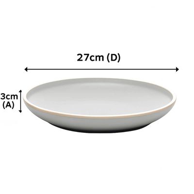 Prato Raso de Melamina Class Cinza 27cm Wolff Servir Refeição Avulso Cozinha