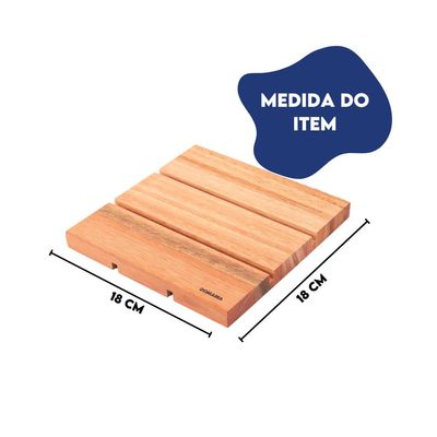 Kit com 4 Descansos de Panela de Madeira Essence