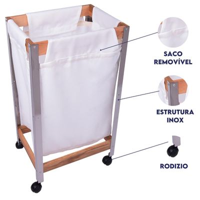 Cesto Roupas Sujas Retangular Banheiro e Lavanderia Essence