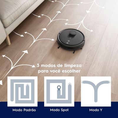 Robô Aspirador Electrolux 4 em 1 Wi-Fi Experience até 1h40 Mapeamento Preto (ERB60) Bivolt