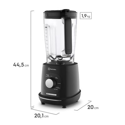 Liquidificador Electrolux 1300W 3.2L Efficient TriForce 12 Velocidades Preto (EBL1300) 127V