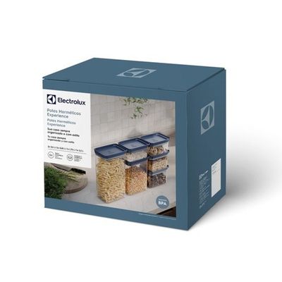 Kit Potes Herméticos Organizadores Electrolux Experience 6 Un Empilhável Modular Não se aplica