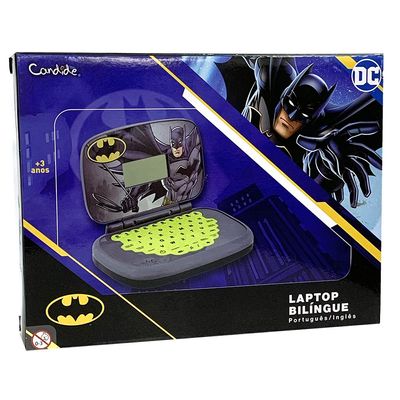 Laptop Infantil Educativo Candide Batman Bilíngue + Moto à Fricção Batman Power Bike