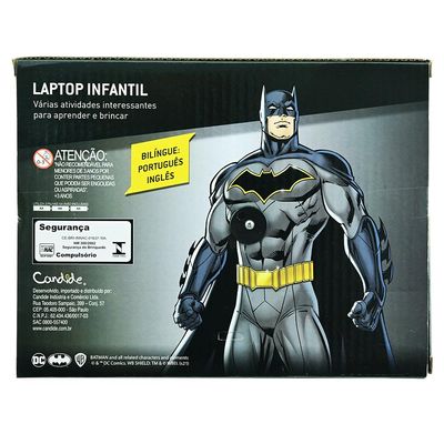 Laptop Infantil Educativo Candide Batman Bilíngue + Moto à Fricção Batman Power Bike