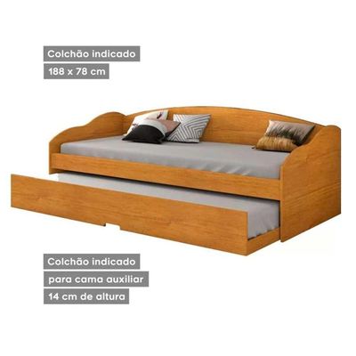 Sofá Cama Solteiro Funny III c/ Auxiliar Branco - Conquista