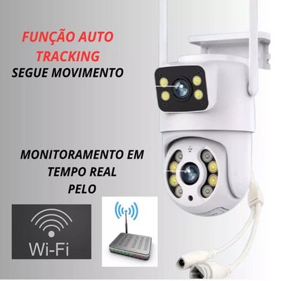Câmera IP Wi-Fi Lentes DUPLA Externa Prova D'água Infravermelho HD 1080P