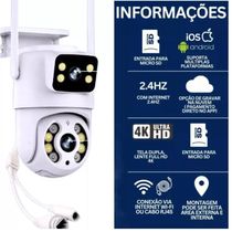 Câmera IP Wi-Fi Lentes DUPLA Externa Prova D'água Infravermelho HD 1080P