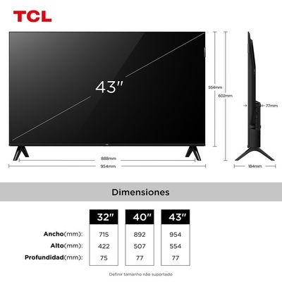 Smart TV 43 Polegadas Google TV QLED 43S5K TCL
