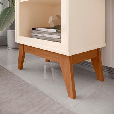 Estante Livreiro Retrô Alta Com 5 Prateleiras 173 Cm Eiffel - Off White E Cedro