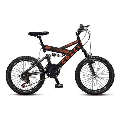 Bicicleta Gps Aro 20 Dupla Suspensão 21 Marchas Colli Preto