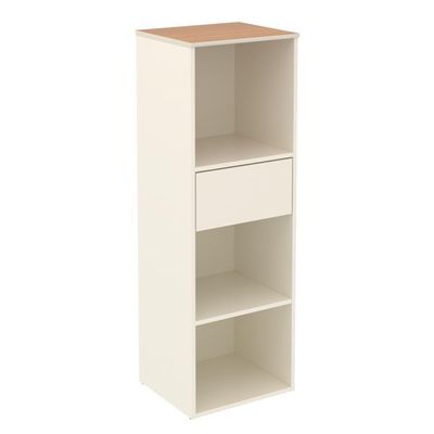 Armário Para Escritório Com 1 Gaveta E 3 Nichos 99cm Tech - Off White E Cedro