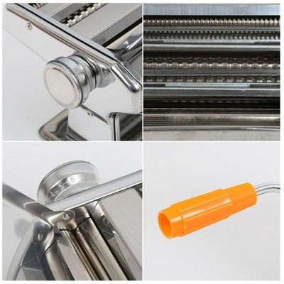 Máquina De Macarrão Manual Em Inox Com Cilindro Ajustável 3 Tipos De Massas Lasanha E Talharim