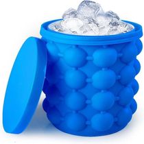 Forma De Gelo Silicone Gigante 120 Cubos 4 Em 1 Multiuso Ice Magic - Azul