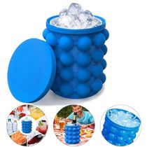Forma De Gelo Silicone Gigante 120 Cubos 4 Em 1 Multiuso Ice Magic - Azul
