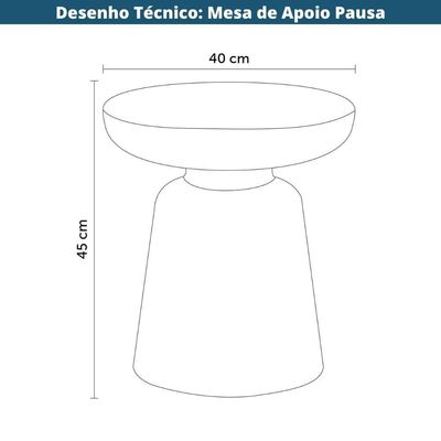Mesa Lateral Minimalista Pausa Rivatti 40cm Pp Off White