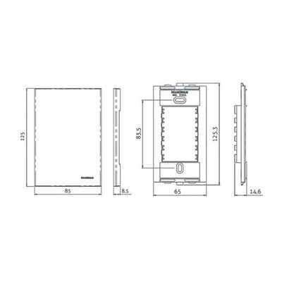 Luz De Emergência Margirius Clean-sleek 3 Leds Standard Com Placa 4x2 Branco