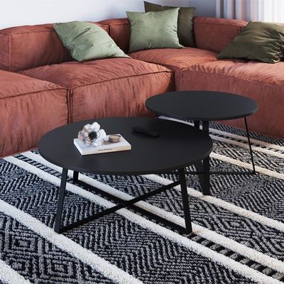 Mesa De Centro Para Sala De Estar 27941 Preto Artesano Preto