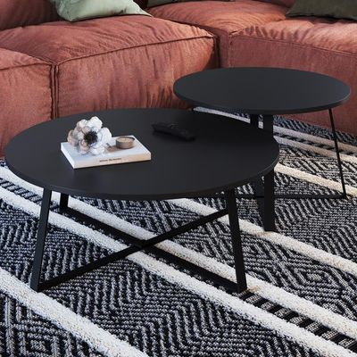 Mesa De Centro Para Sala De Estar 27941 Preto Artesano Preto