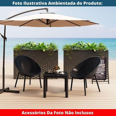 Mesa Apoio Quadrada Drops Rivatti 45,5cm Pp Preto C-uv