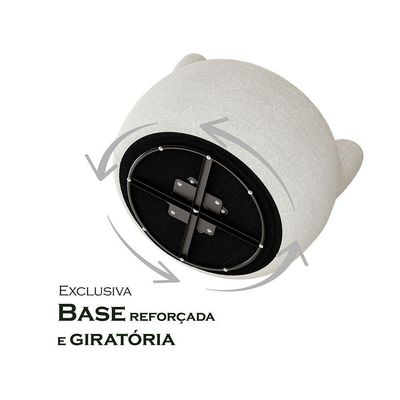 Kit 2 Poltronas Design Orgânico Moderno E Sofisticado Eloah Base Giratória Bouclé Italiano Off White