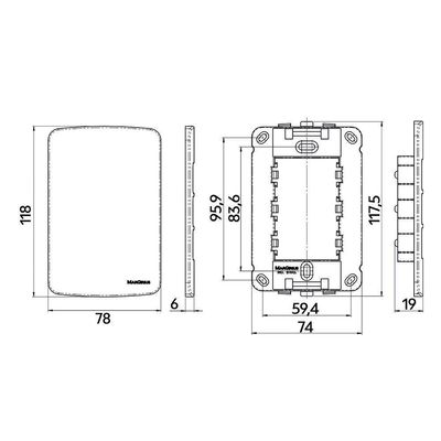 Interruptor Simples Margirius B3 Colors 10a Com Placa 4x2 Argila Argila