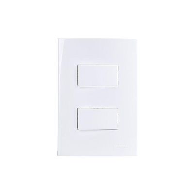Interruptor Simples Duplo Margirius Sleek 10a Com Placa 4x2 Branco