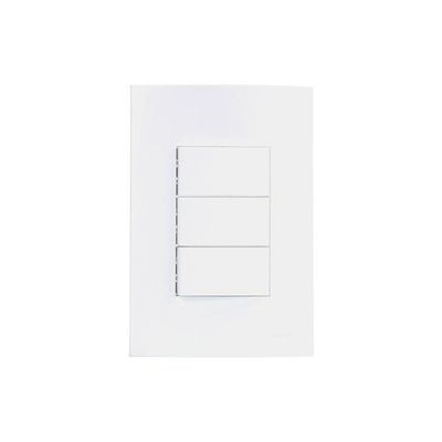Interruptor Simples E Interruptor Paralelo Duplo Margirius Sleek 10a Com Placa 4x2 Branco Branco
