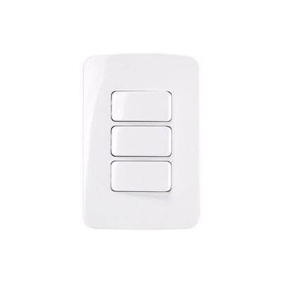 Interruptor Simples Triplo Margirius B3 10a Com Placa 4x2 Branco Branco