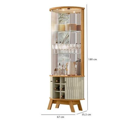 Estante Home Theater Suspenso íris Com Cristaleira Marina Cumaru Opala – Madetec
