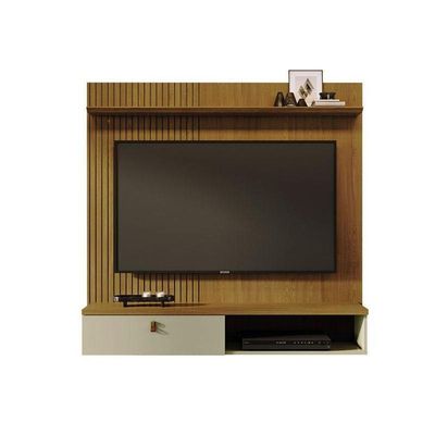 Estante Home Theater Suspenso íris Com Cristaleira Marina Cumaru Opala – Madetec