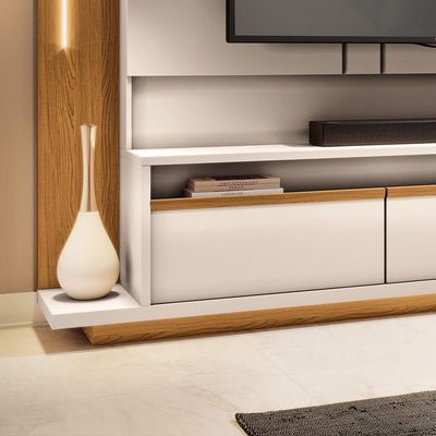 Estante De Tv 75 Pol 240cm Fany Off White-cinamomo H01 - DRossi