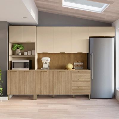 Cozinha Balcao Tampo Glam Freijo Vanilla Cp Ripado Freijo Ktp