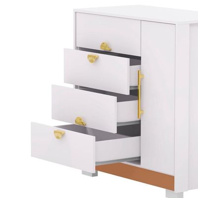 Comoda Com Espelho 4 Gavetas 1p 93 Cm Bel Branco Camarim Vlr Branco Camarim