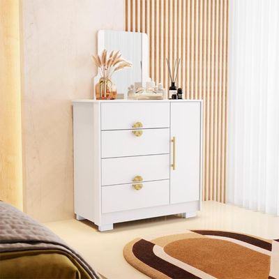 Comoda Com Espelho 4 Gavetas 1p 93 Cm Bel Branco Camarim Vlr Branco Camarim