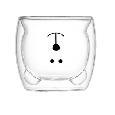 Caneca Urso Dupla Camada De Vidro Resistente Ao Calor – 250ml