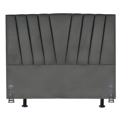 Cabeceira Cama Box Queen 160 Cm Lizza Em Linho Com Frame Cor:cinza Escuro