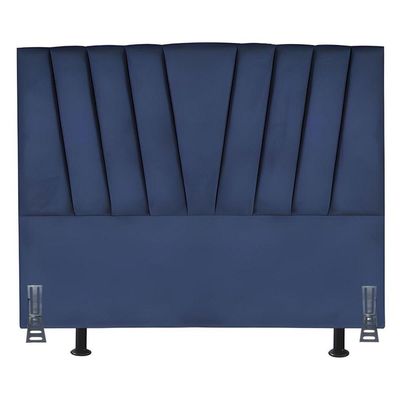 Cabeceira Cama Box King 195 Cm Safira Em Suede Com Frame Cor:azul Marinho