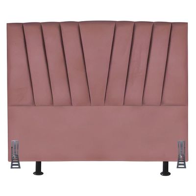 Cabeceira Cama Box King 195 Cm Ludmilla Em Suede Com Frame Cor:rosê