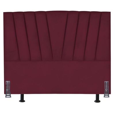 Cabeceira Cama Box Casal 140 Cm Noah Em Suede Com Frame Cor:bordô