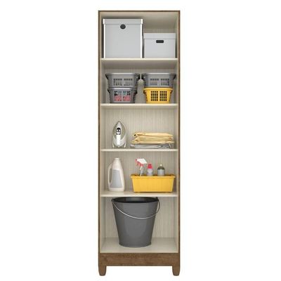 Armario Multiuso New Iris 2 Portas 181x55 Cm Castanho Wood
