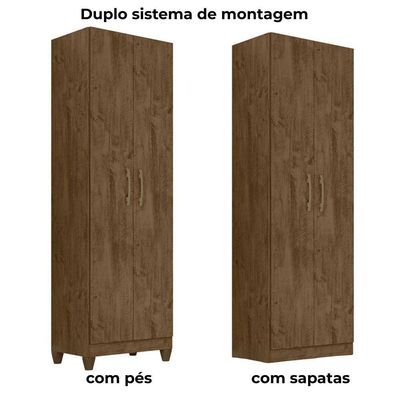 Armario Multiuso New Iris 2 Portas 181x55 Cm Castanho Wood