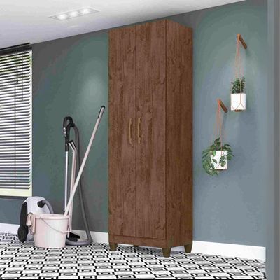 Armario Multiuso New Iris 2 Portas 181x55 Cm Castanho Wood