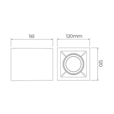 Spot De Sobrepor Recuado Stella Square Out Par 20 E27 Bivolt Preto