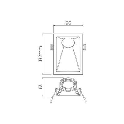 Spot De Embutir Recuado Stella Square Angle 40° Mr16 Gu10 Bivolt Preto