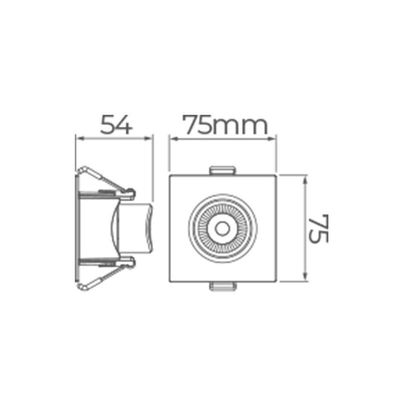 Spot De Led De Embutir Recuado Stella Easy Evo Mr11 Quadrado 3w Bivolt Preto - 3000k - Luz Amarela