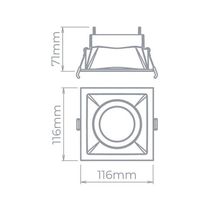 Spot De Embutir Recuado Stella Square Ar70 Gu10 Quadrado Bivolt Preto